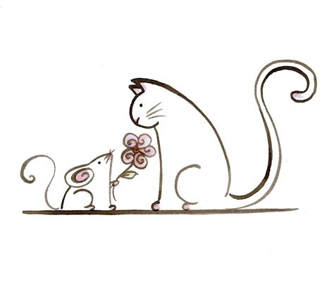 Cat And Mouse Drawing | Free download on ClipArtMag