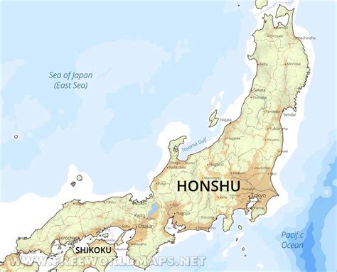 Map Of Honshu Island Japan - Cities And Towns Map