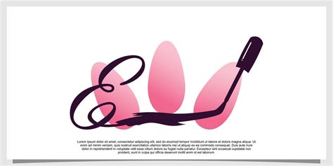 nail polish logo design with letter concept 16670861 Vector Art at Vecteezy