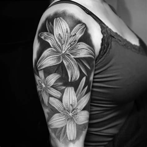 White Lily Flower Tattoo