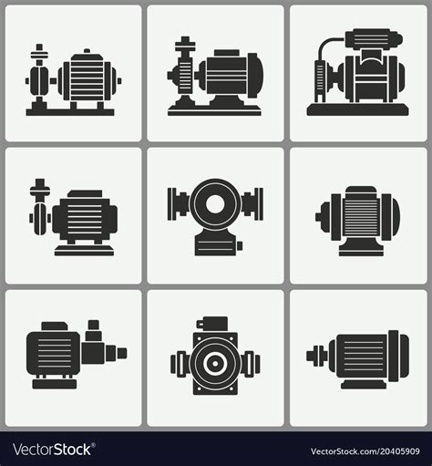 Water pump icons set Royalty Free Vector Image