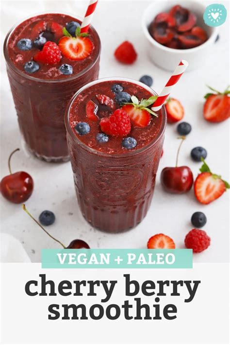 Cherry Berry Smoothie (Paleo + Vegan) • One Lovely Life