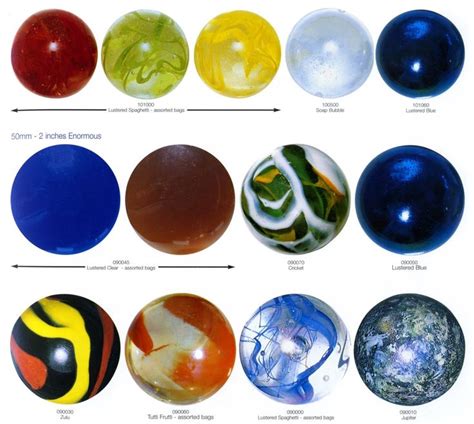 Names Of Marbles By Size