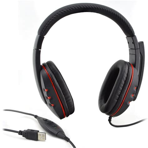 PRO USB Stereo Headphone Microphone with MIC GAME Gaming Headset For PlayStation PS3 PS 3 PC ...