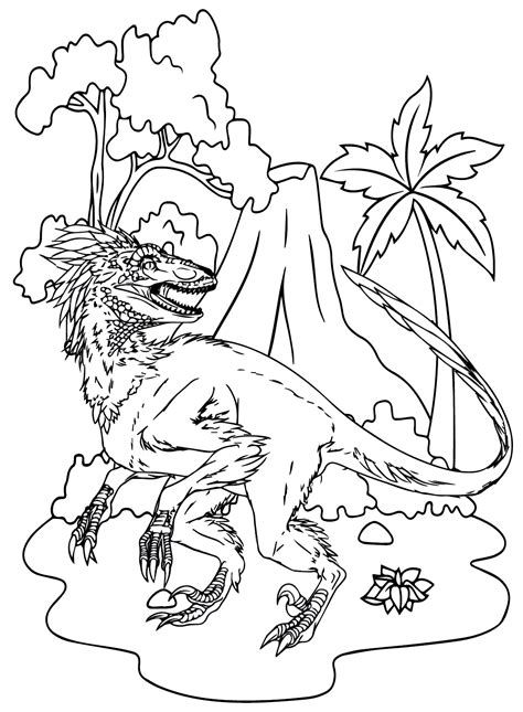 Utahraptor Picture to Color - Free Printable Coloring Pages