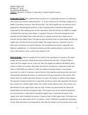 OChem I Liquid-Liquid Extraction Lab Report II - Organic Chem I Lab October 29th 2016 TA ...