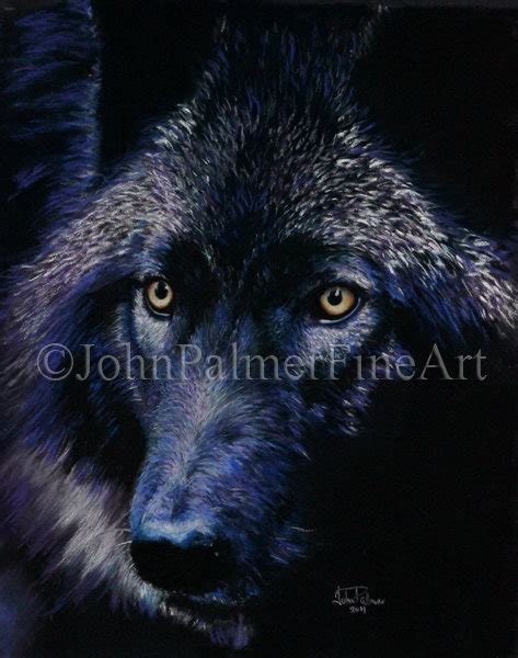 Wolf Painting, Wolf Picture, Wolf in Moonlight Version E Print From My Original Pastel Painting ...