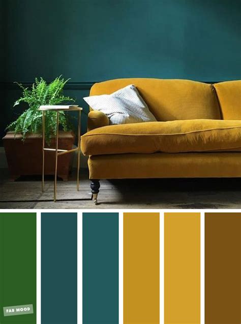 Mustard + Teal – The Best Living Room Color Schemes