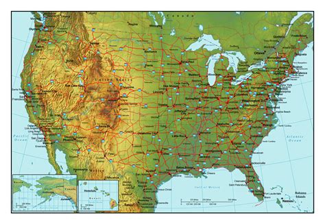 Topographical Map Of The Usa With Highways And Major Cities Usa | Hot Sex Picture