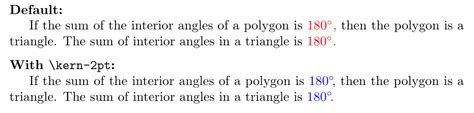 spacing - Should a negative kern be added after a degree symbol if followed by punctuation ...