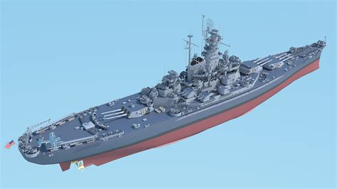 3D uss south dakota battleship model - TurboSquid 1357443