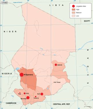 Chad population map. EPS Illustrator Map | Vector World Maps