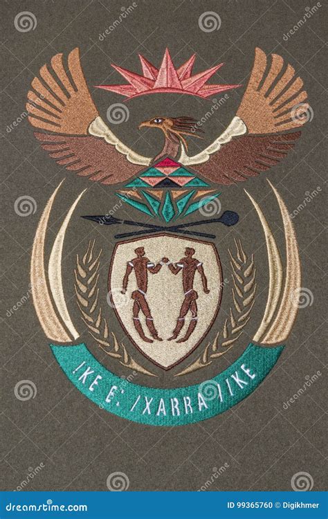 South Africa coat of arms stock illustration. Illustration of emblem - 99365760