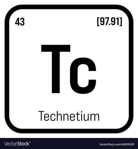 Technetium tc periodic table element Royalty Free Vector