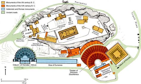 Map of the Acropolis Athens