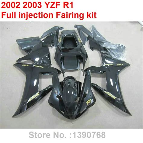 Fit for YAMAHA injection molded fairings R1 02 03 black motorcycle fairing kit YZF R1 2002 2003 ...