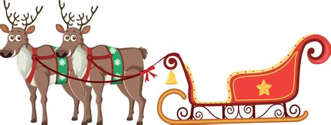 Isolated christmas reindeer sleigh character 13500056 Vector Art at Vecteezy