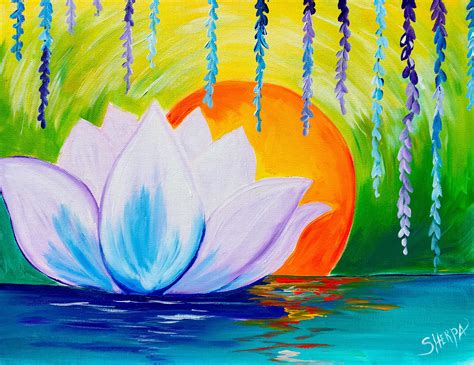 Acrylic Painting Ideas Lotus Flower