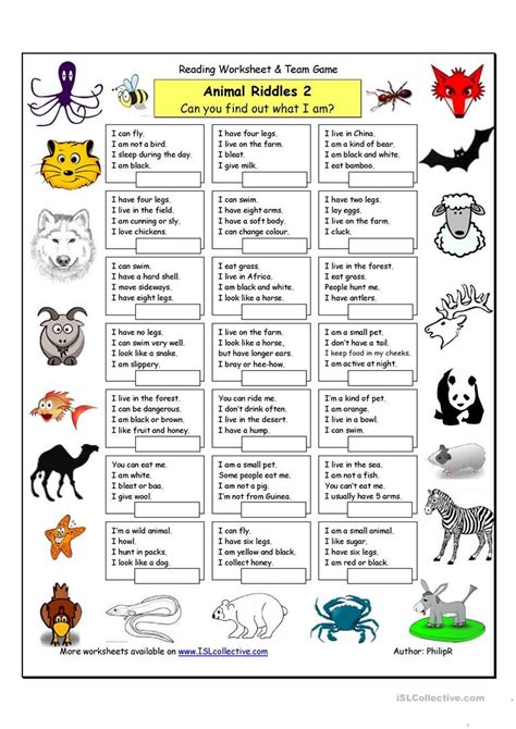 Animal Riddles, Animal Worksheets, Animal Activities, Worksheets For Kids, Printable Worksheets ...