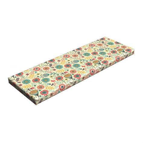 Floral Bench Pad, Bunch of Flower Gentle Bouquet Botany Garden Leaves Foliage Modern ...