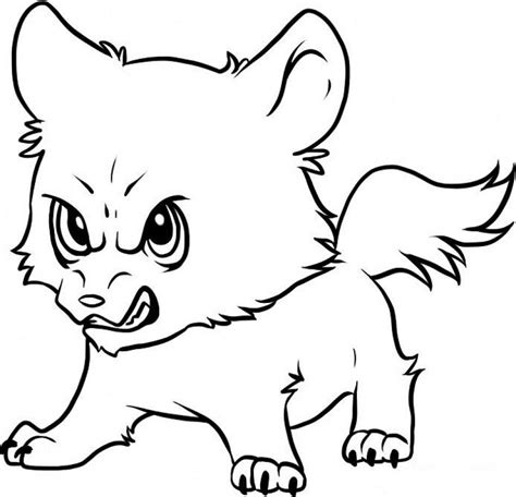 Angry Baby Wolf Coloring Page - Free Printable Coloring Pages for Kids