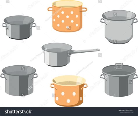 Pans Pots Kitchen Pan Objects Cartoon Stock Vector (Royalty Free) 1900458982 | Shutterstock