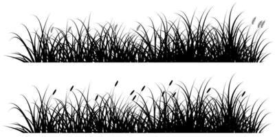 Black Grass Silhouette Vector