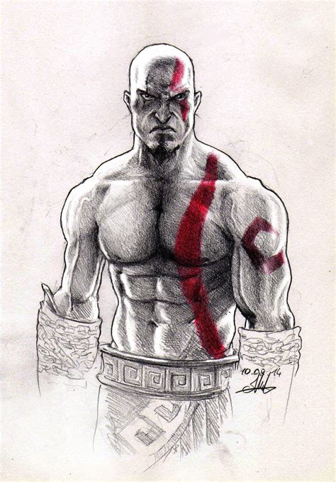 Kratos Sketch by MuhammedFeyyaz on deviantART