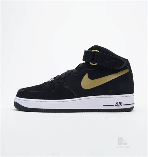 Nike Air Force 1 Mid - Black / Metallic Gold-White