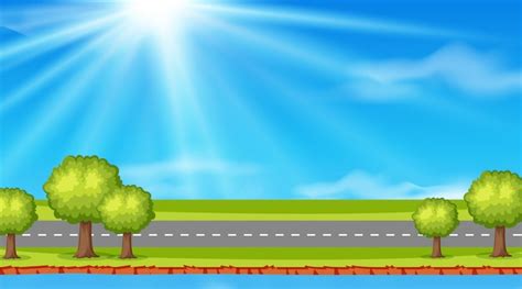 Premium Vector | Empty nature road illustration