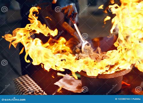 Street Food Festival. Cooking Food on Fire Stock Photo - Image of ...