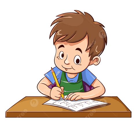 Dysgraphia Clipart Cartoon Boy Writing A Letter Vector, Writing Clipart, Letter Clipart, Cartoon ...