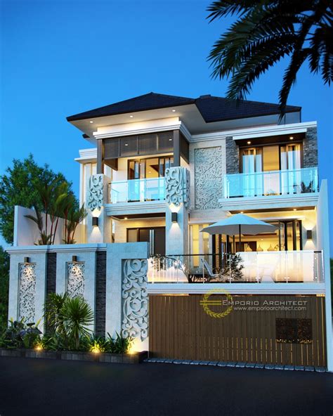 Desain Rumah Mewah 1 dan 2 Lantai Style Villa Bali Modern di Jakarta Jasa Arsitek