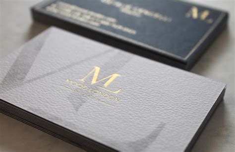 Luxury business cards with a matt gold finish onto an embossed colorplan stock | Embossed ...