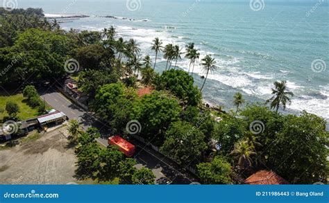 Aerial View of Karang Bolong Beach and Its Wonderful Sunset View. at Anyer Beach with Noise ...