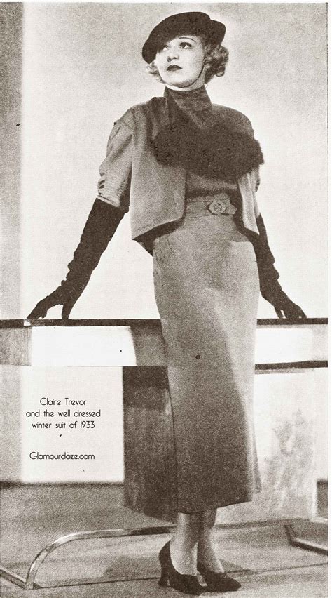 1930s Fashion – Claire Trevor's well dressed winter suit of 1933 | Glamourdaze