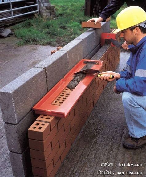 ก่ออิฐมอญด้วยตนเอง Brick Laying, Home Tools, Diy Tools, Construction Tools, Concrete Blocks ...