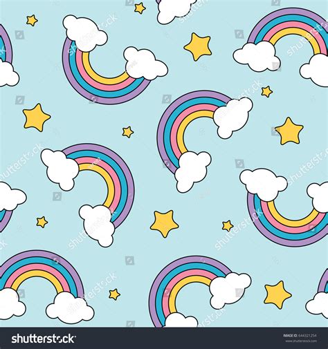 Pastel Rainbow Stars Seamless Pattern On Stock Vector (Royalty Free) 644321254 | Shutterstock