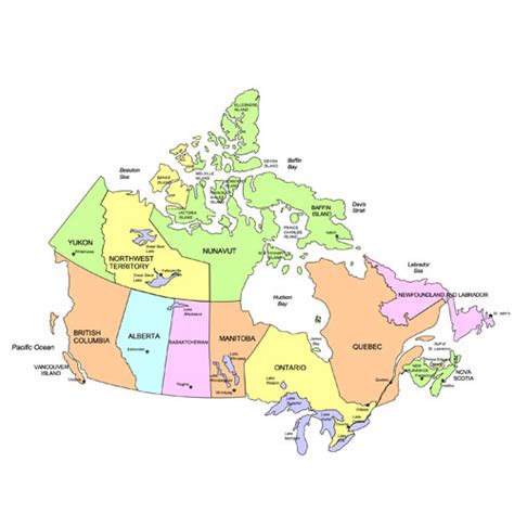 Canada Map Capitals And Provinces