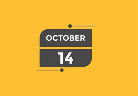 october 14 calendar reminder. 14th october daily calendar icon template. Calendar 14th october ...