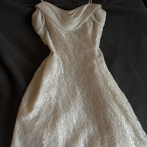 Women's White and Cream Dress | Depop