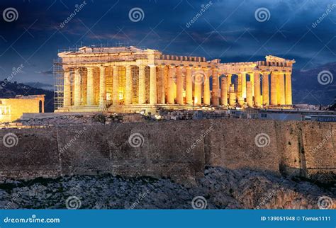 Acropolis Night View Athens Greece Stock Image | CartoonDealer.com ...