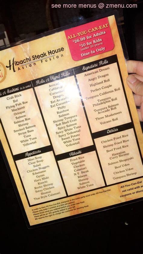 Online Menu of Mt Fuji Hibachi Steak House Restaurant, Highland Village, Texas, 75077 - Zmenu