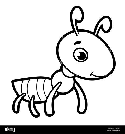 Coloring book or page for kids. ant black and white illustration Stock Photo - Alamy