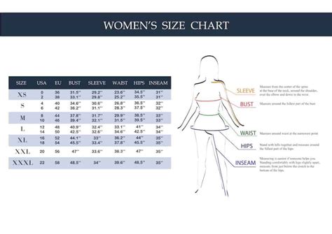 Woman's Clothing Size Conversion Chart (Pants, Shirts & Jackets ...