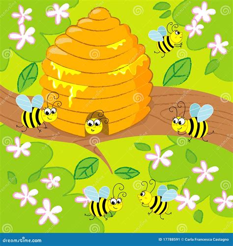 Cartoon Beehive Stock Image - Image: 17788591