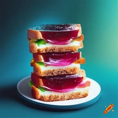 Sunlit jelly sandwich on Craiyon