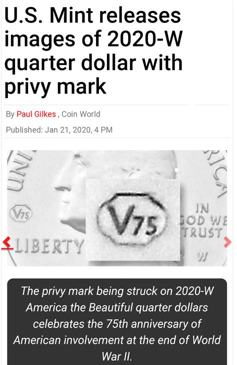 2020 - W Mint Mark Quarter - Privy Mark | Coin Talk