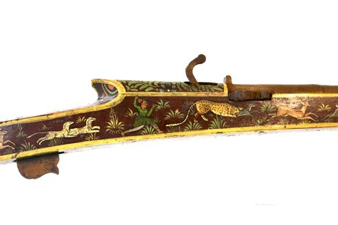 Antique Hand Painted Rajasthan Matchlock Musket SN. JDMM