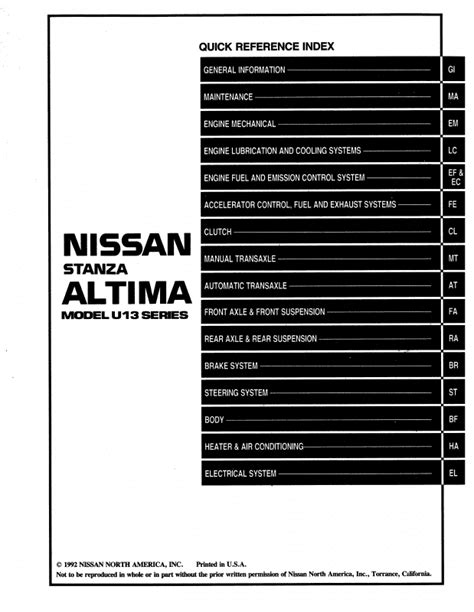 Nissan Altima PDF Owner's Manuals (1993-2025)